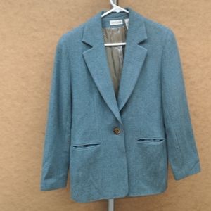 Ann Taylor blue herringbone suit jacket size 8